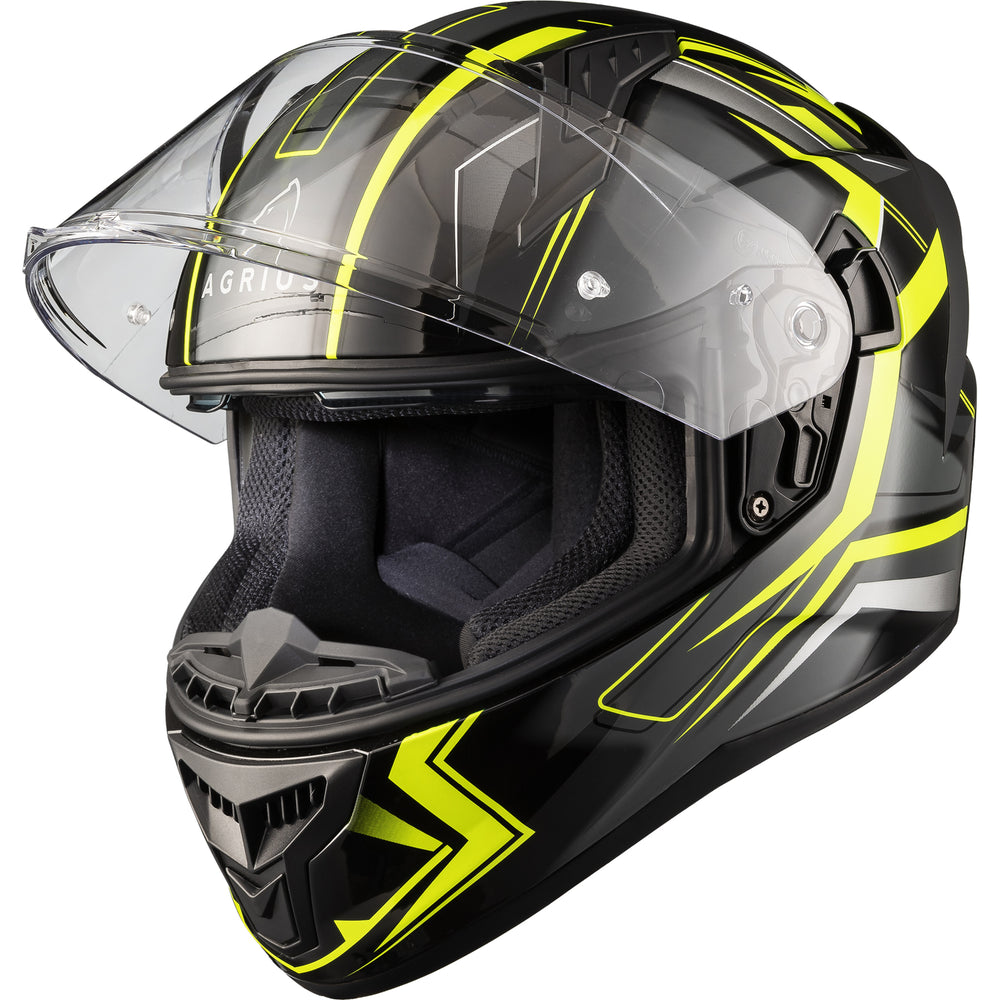 Agrius Wrath Polaris Glow In The Dark Motorcycle Helmet (Orange Twilight / 53-54cm