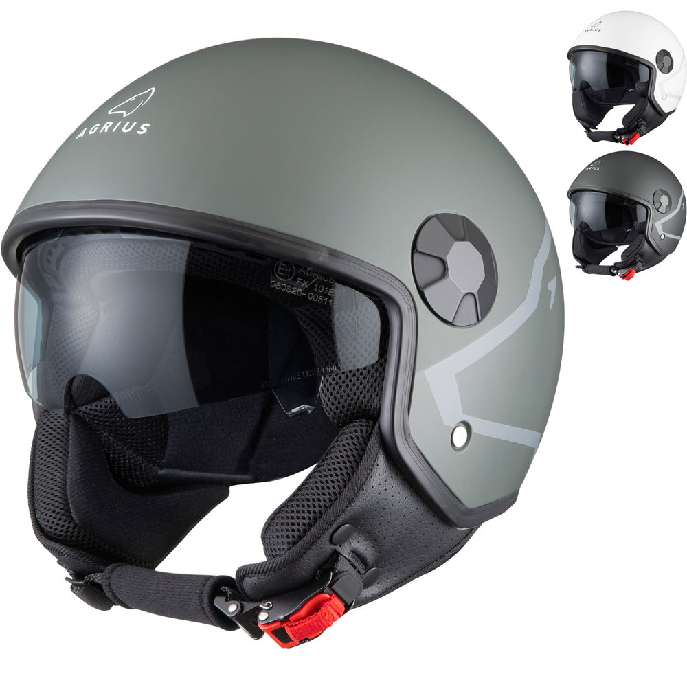 Agrius Score Shield Open Face Motorcycle Helmet – Ghostbikes