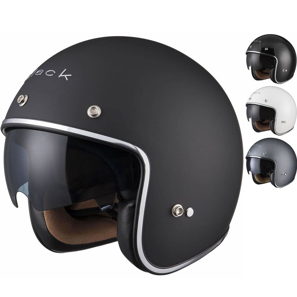 discount open face motorcycle helmets Black Classic Open Face Motorcycle Helmet – Ghostbikes