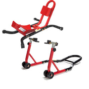 Black Pro Range Wheel Chock & Rear Paddock Stand (with Rubber Cup)