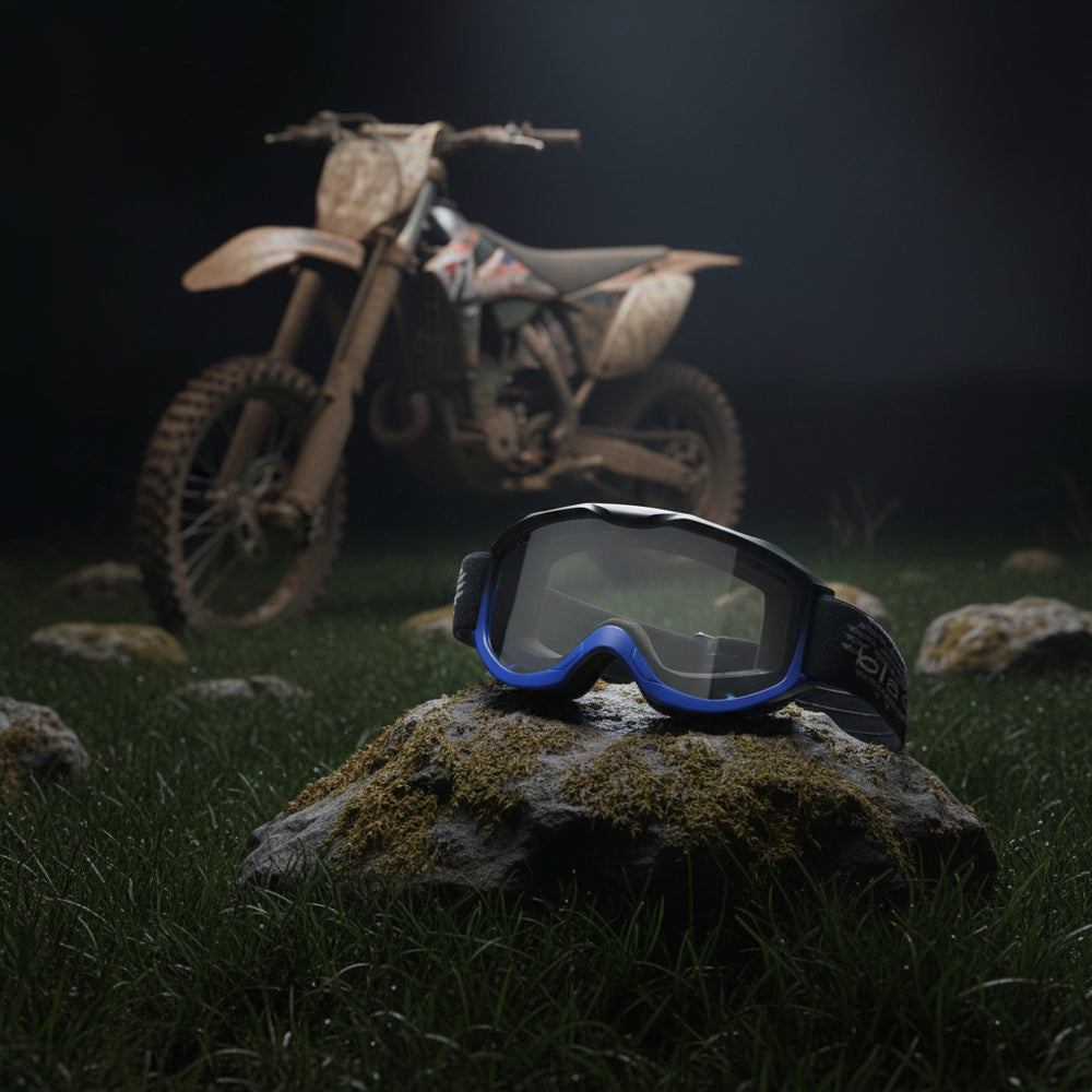 Black Granite Motocross Goggles