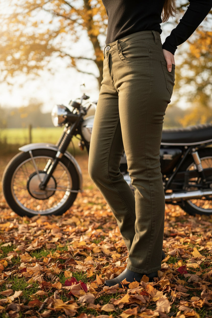 Black Salus Womens Motorcycle Jeans