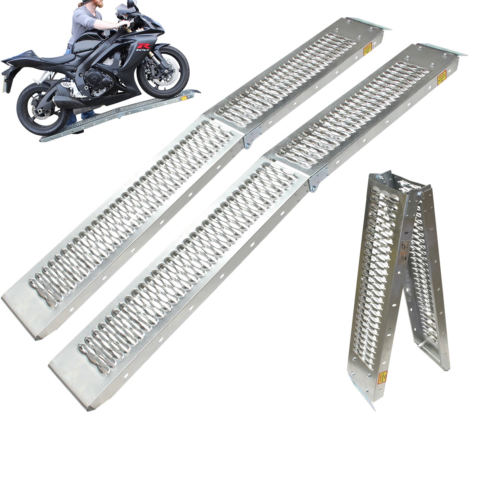 Loading Ramps For Motorcycles Black Pro Range (B5249) Folding Steel Motorcycle Loading Ramp (Pair ...