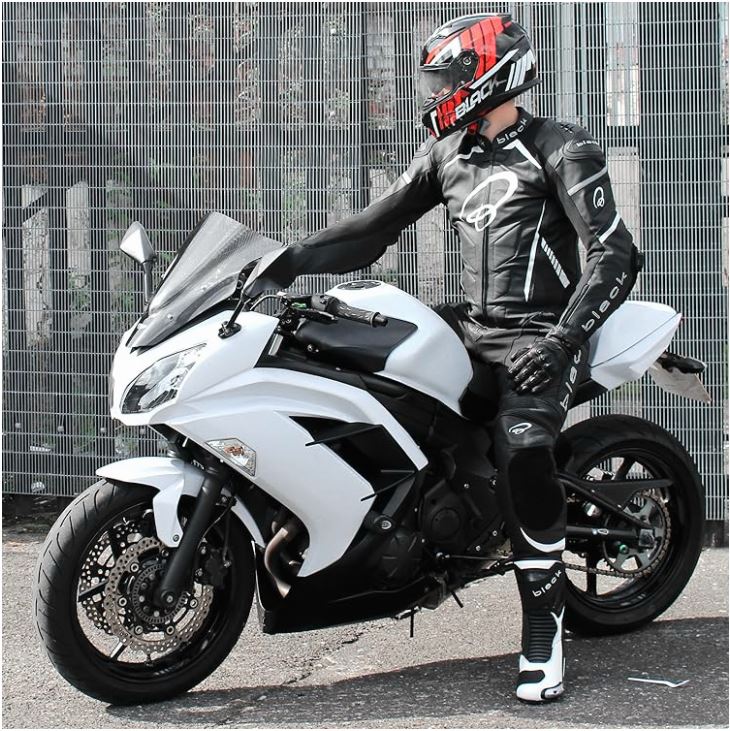 Black Thunder 1-Piece Leather Motorcycle Suit - Main Image