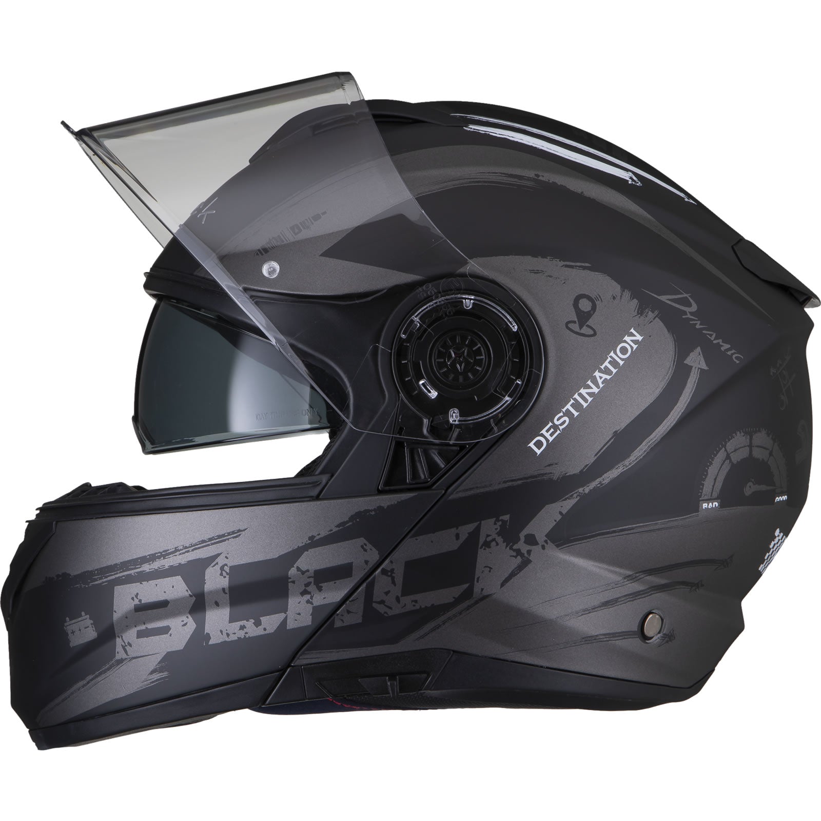 Black Optimus II Destination Flip Front Motorcycle Helmet & Visor