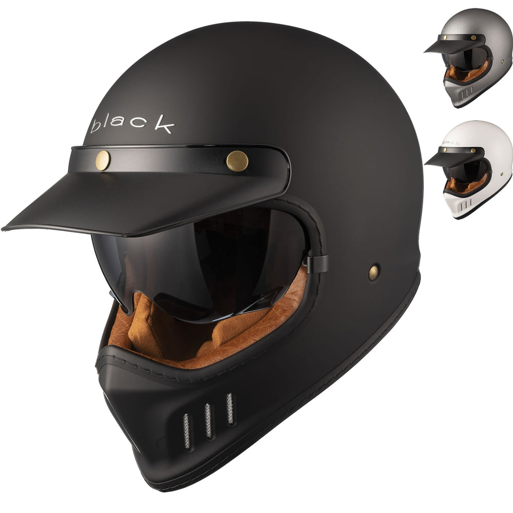 Black Royale Solid Retro Motorcycle Helmet – Ghostbikes