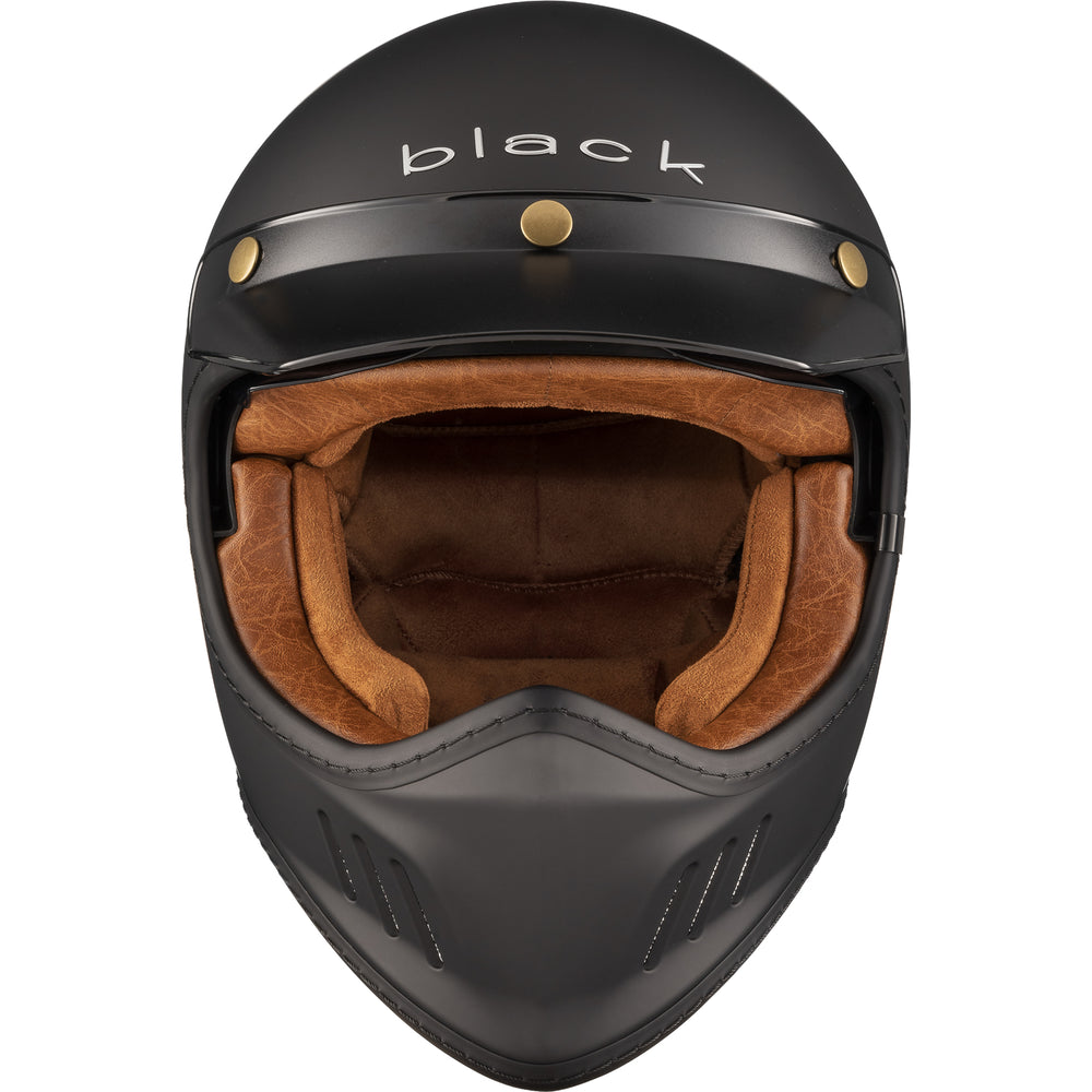 Black Royale Solid Retro Motorcycle Helmet & Visor – Ghostbikes