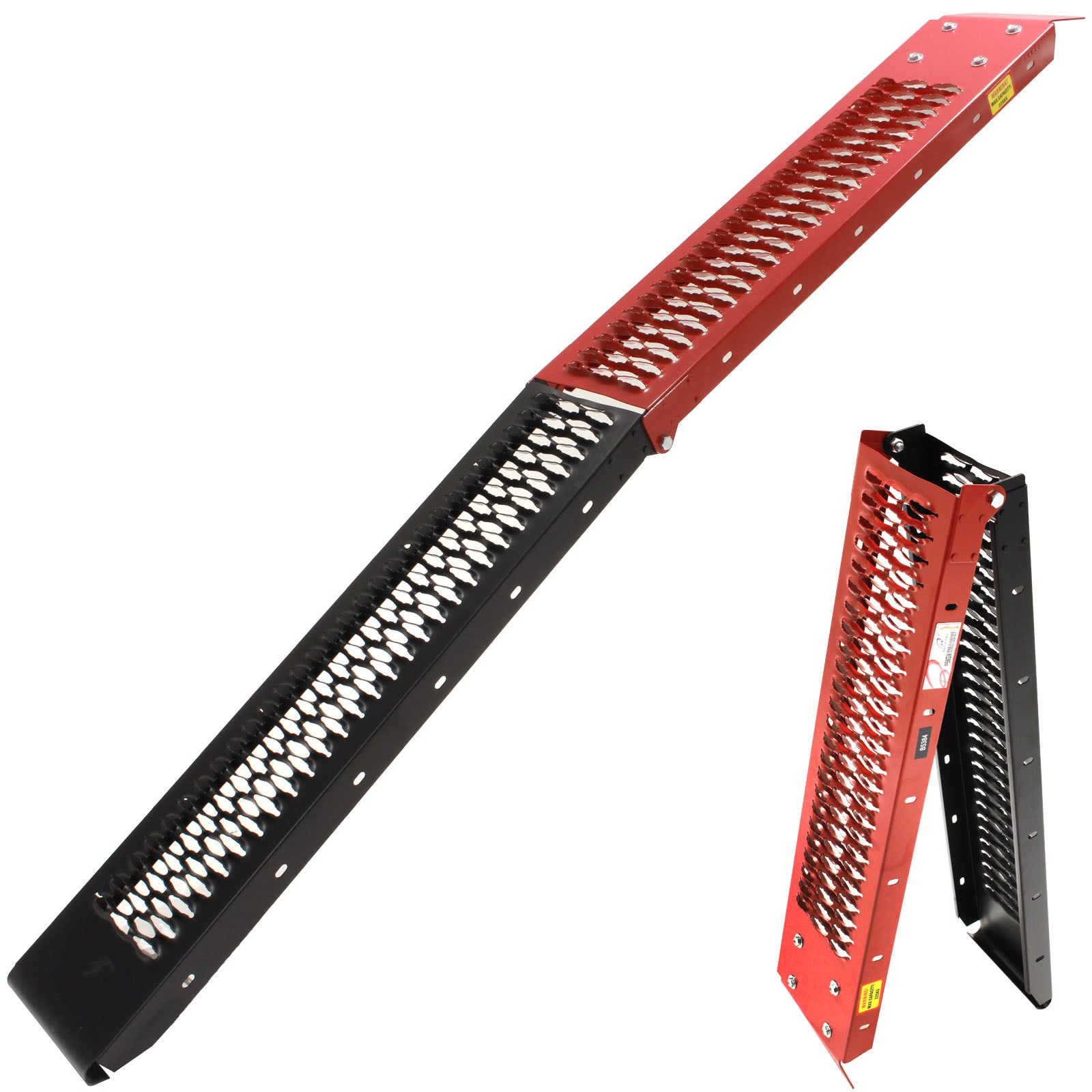 Pro Range Steel Folding Motorcycle Ramp Red
