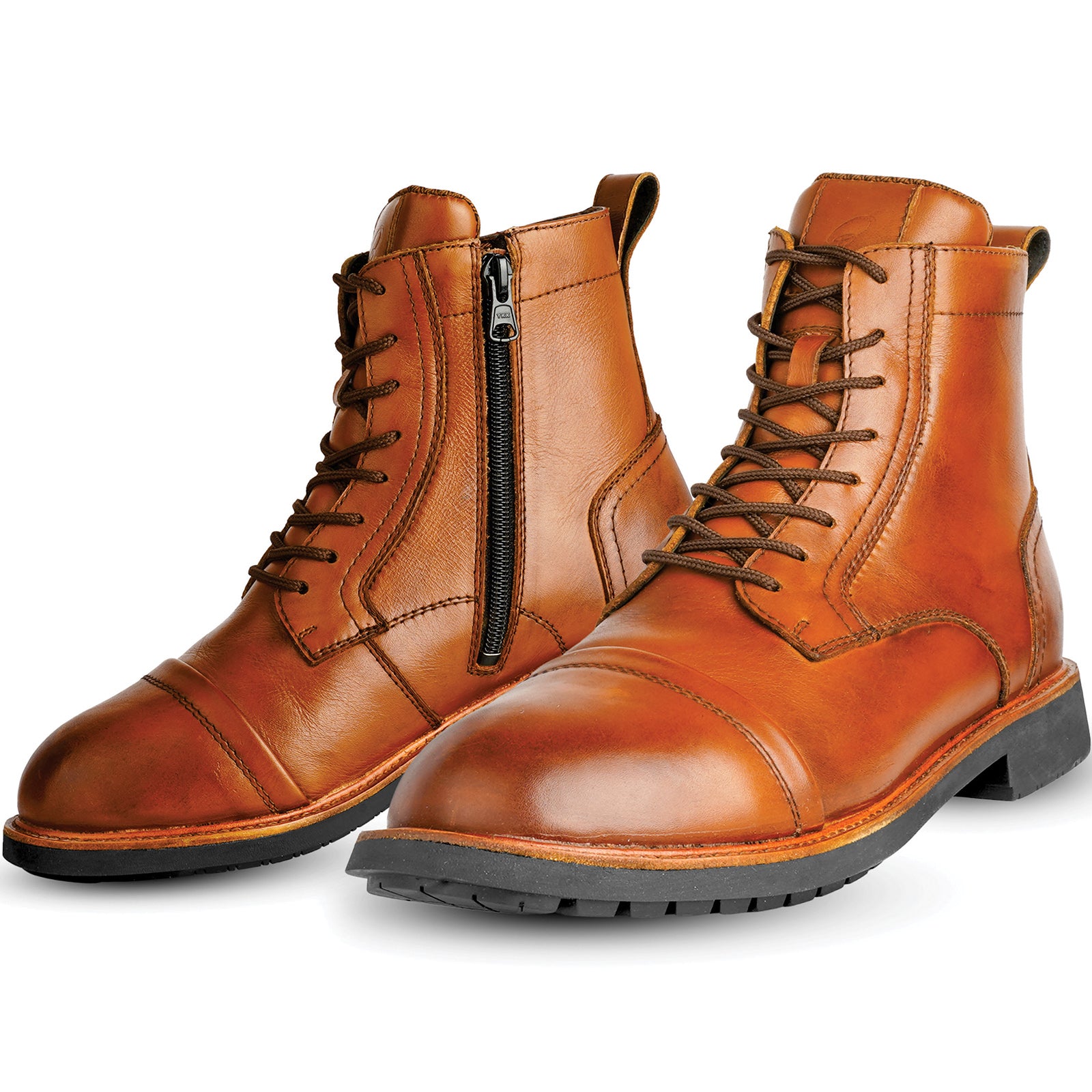 Men's Ankle Motorcycle Boots – Oxford Chukka Style With Side Zipper