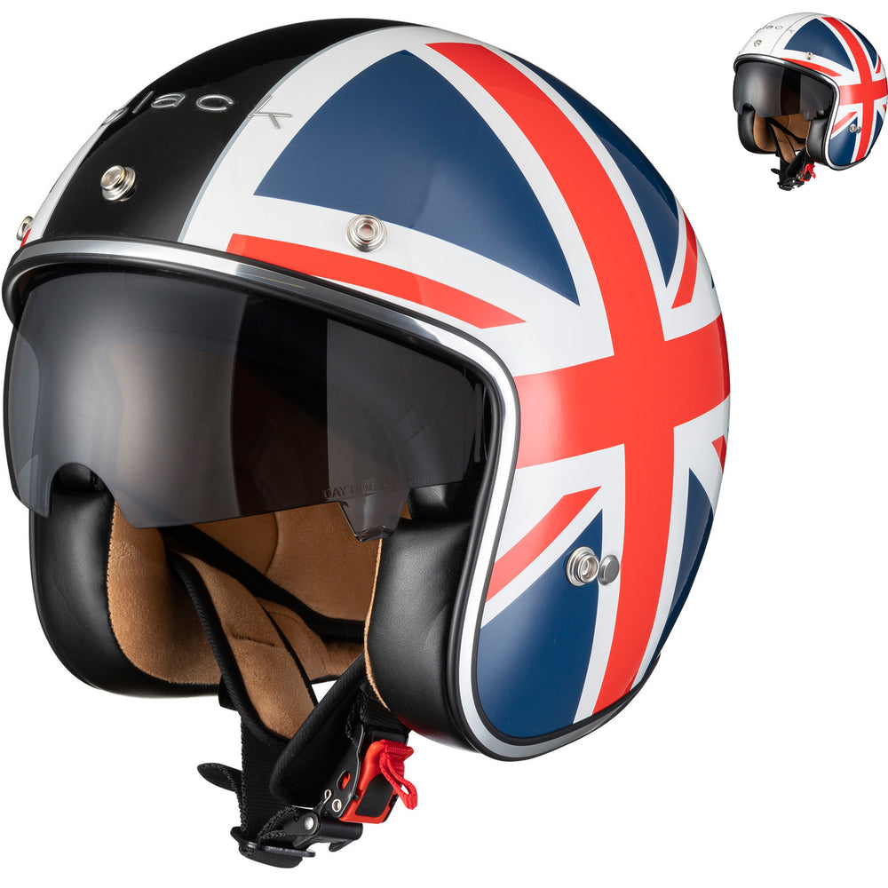 cheap motorcycle helmets uk Black Classic Union Jack Open Face Motorcycle Helmet – Ghostbikes