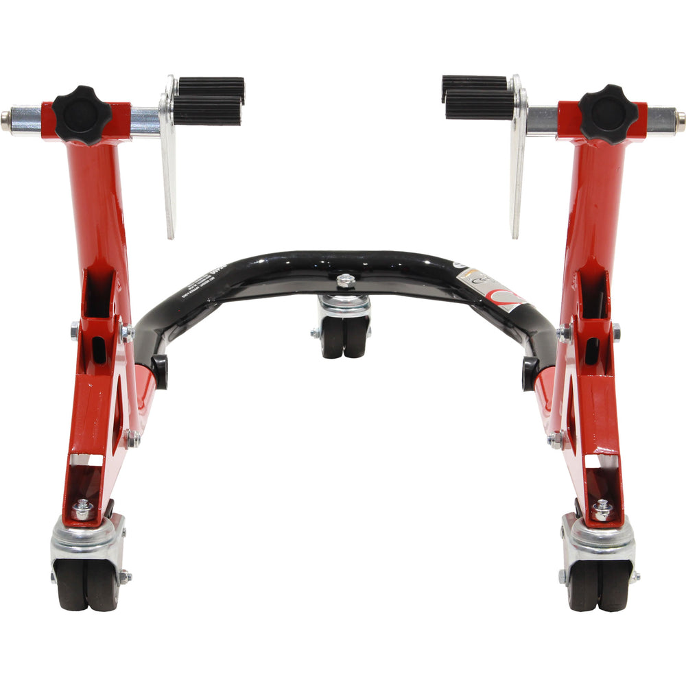 Black Pro Range Dolly Front (B5400) & Rear (B5401) Paddock Stand With L-Cup Adaptors