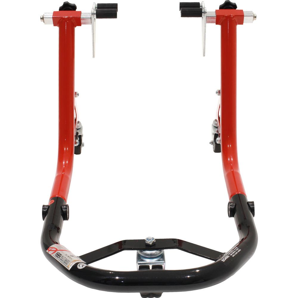 Black Pro Range Dolly Front (B5400) & Rear (B5401) Paddock Stand With L-Cup Adaptors
