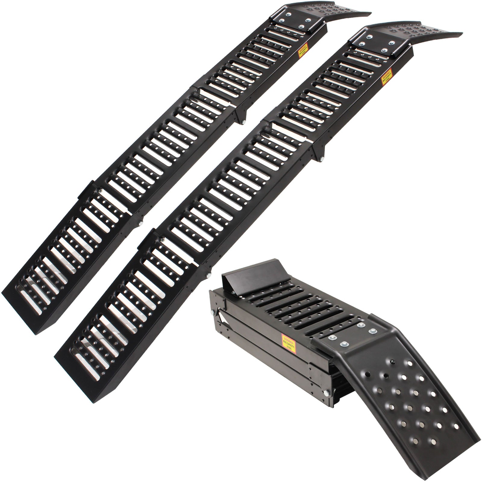 Black Pro Range (B5389) Tri-Fold Steel Motorcycle Loading Ramp Black ...