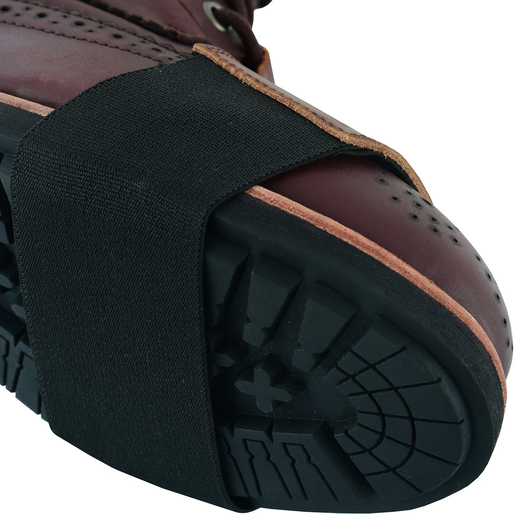 Black Officer Brogue Motorcycle Boots & Gear Shifter Pad