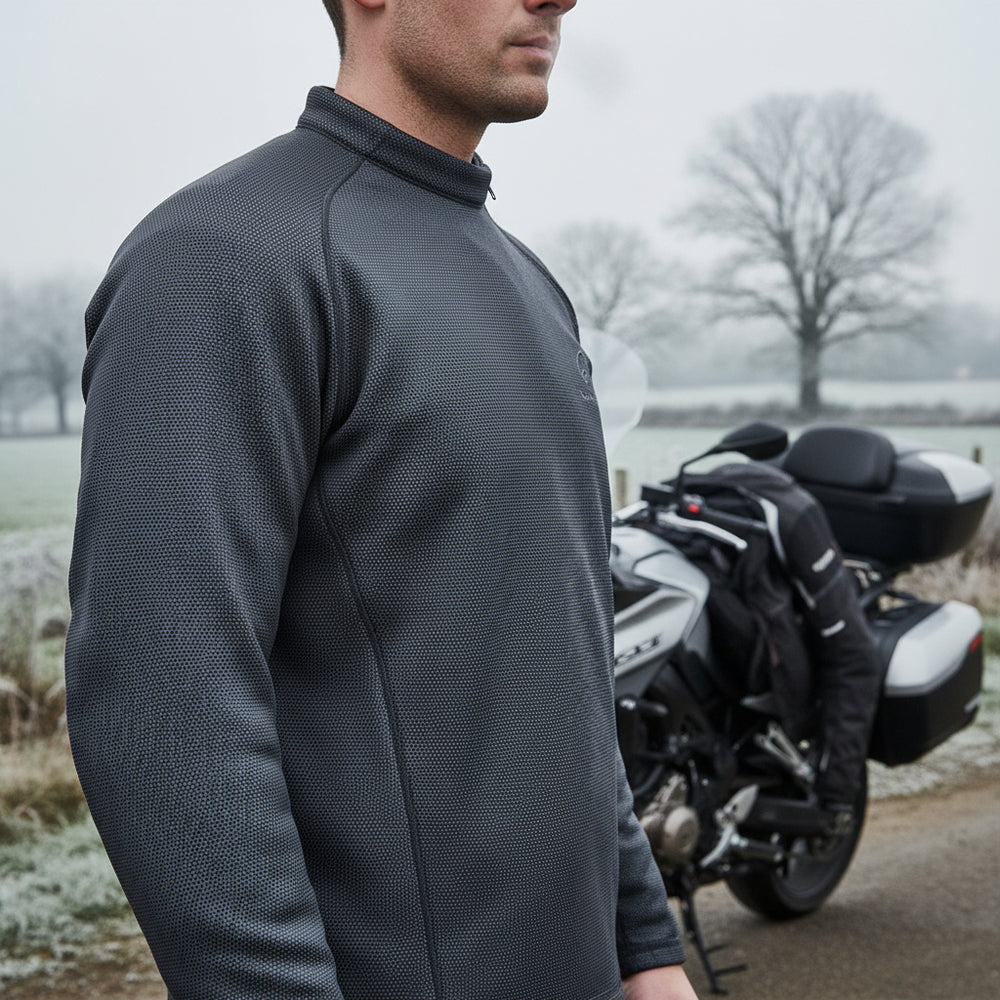 Black Windproof Base Layer Top & Trousers Black Kit