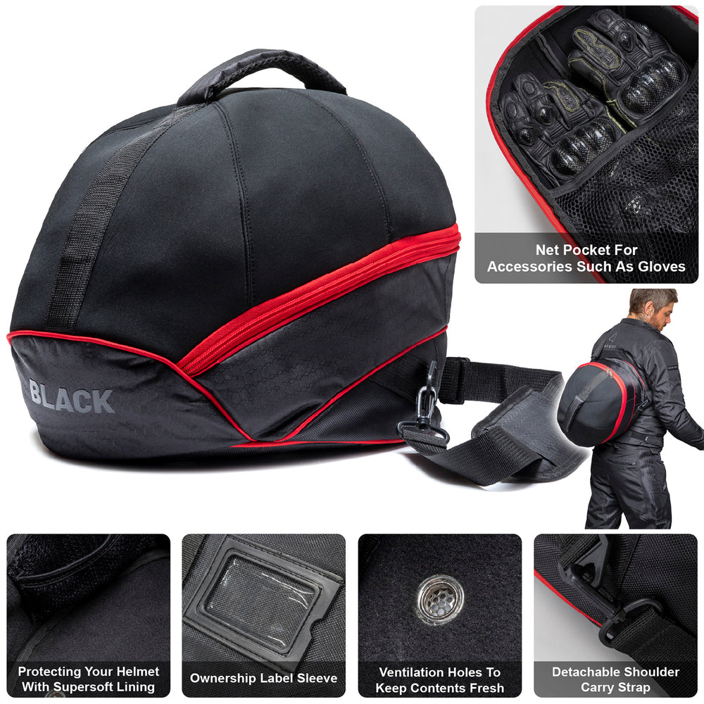 best motorcycle helmet bag Black Premium Helmet Bag – Ghostbikes