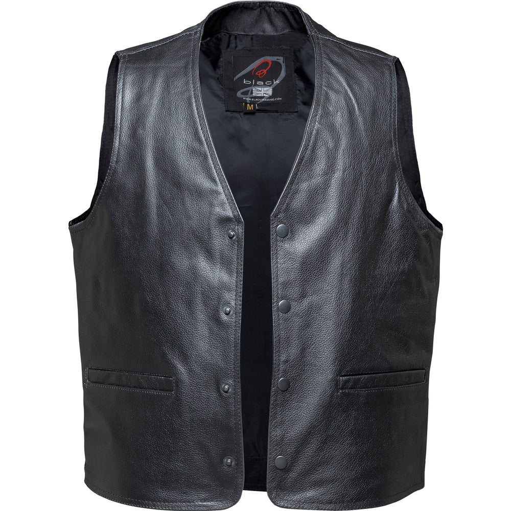 Black Blockade Leather Motorcycle Vest