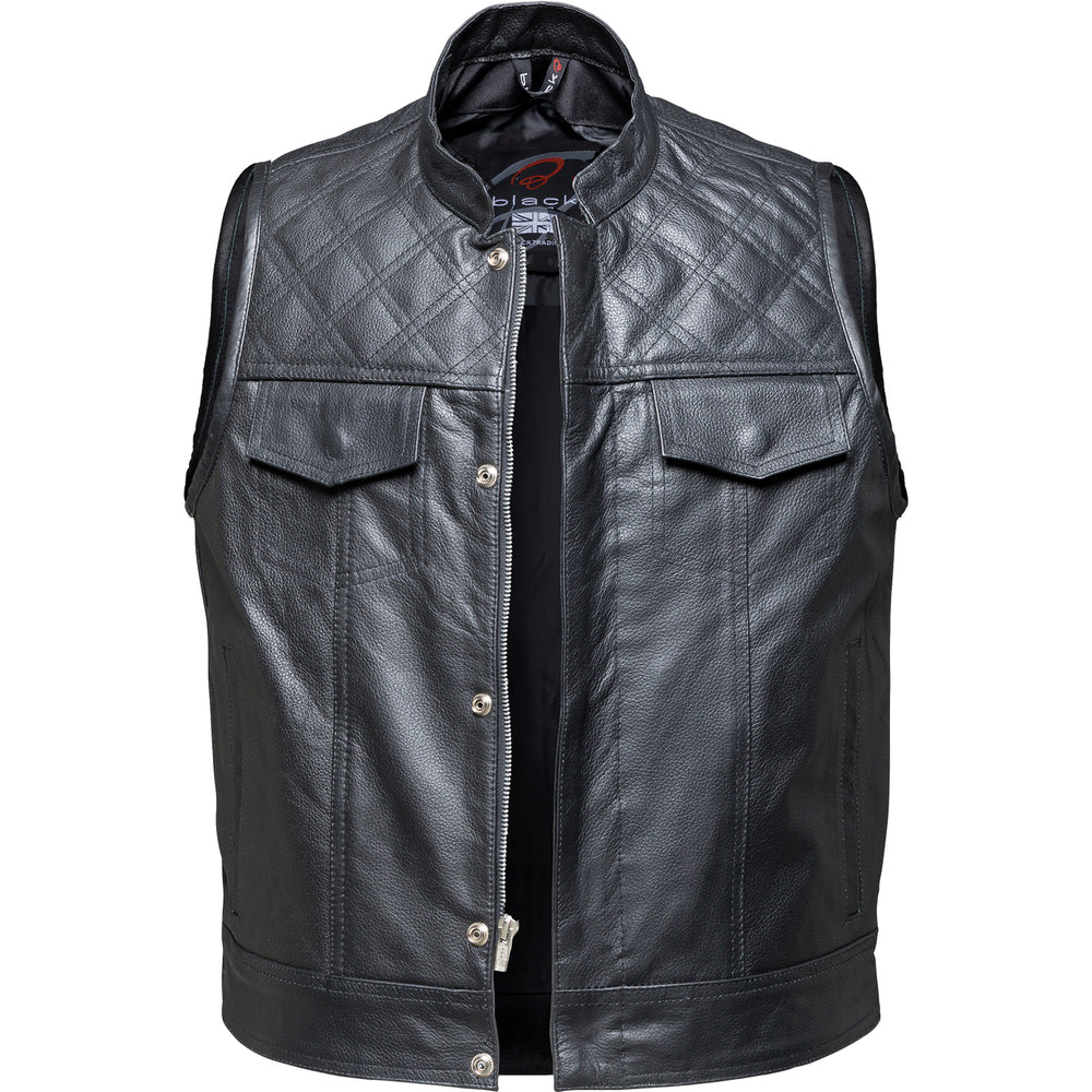 Black Renegade Leather Motorcycle Vest