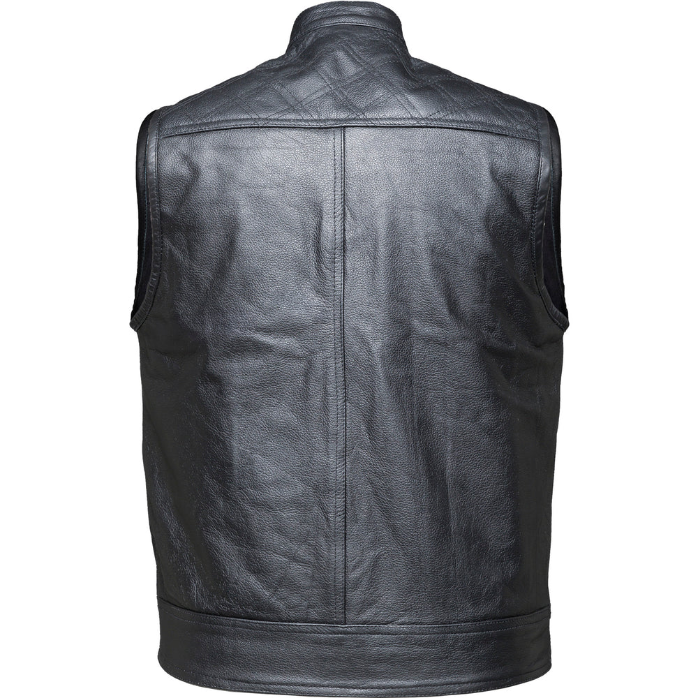 Black Renegade Leather Motorcycle Vest