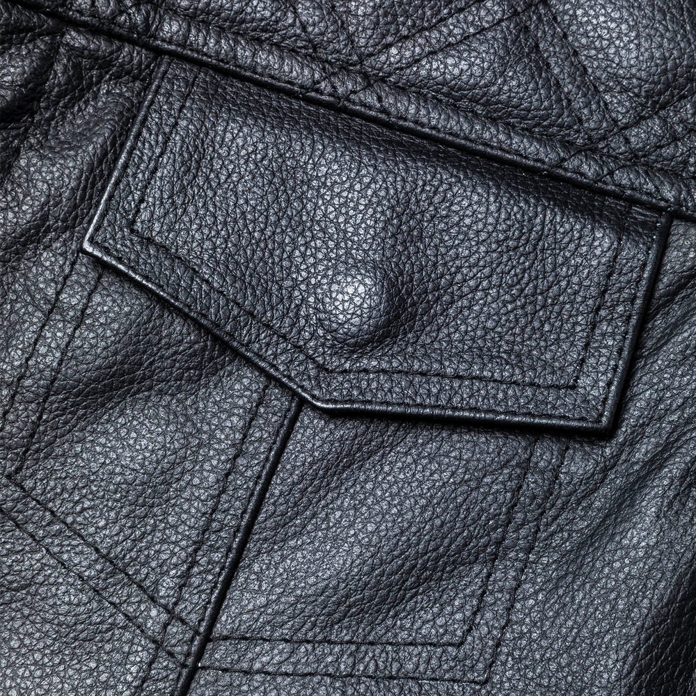 Black Renegade Leather Motorcycle Vest