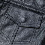 Black Renegade Leather Motorcycle Vest