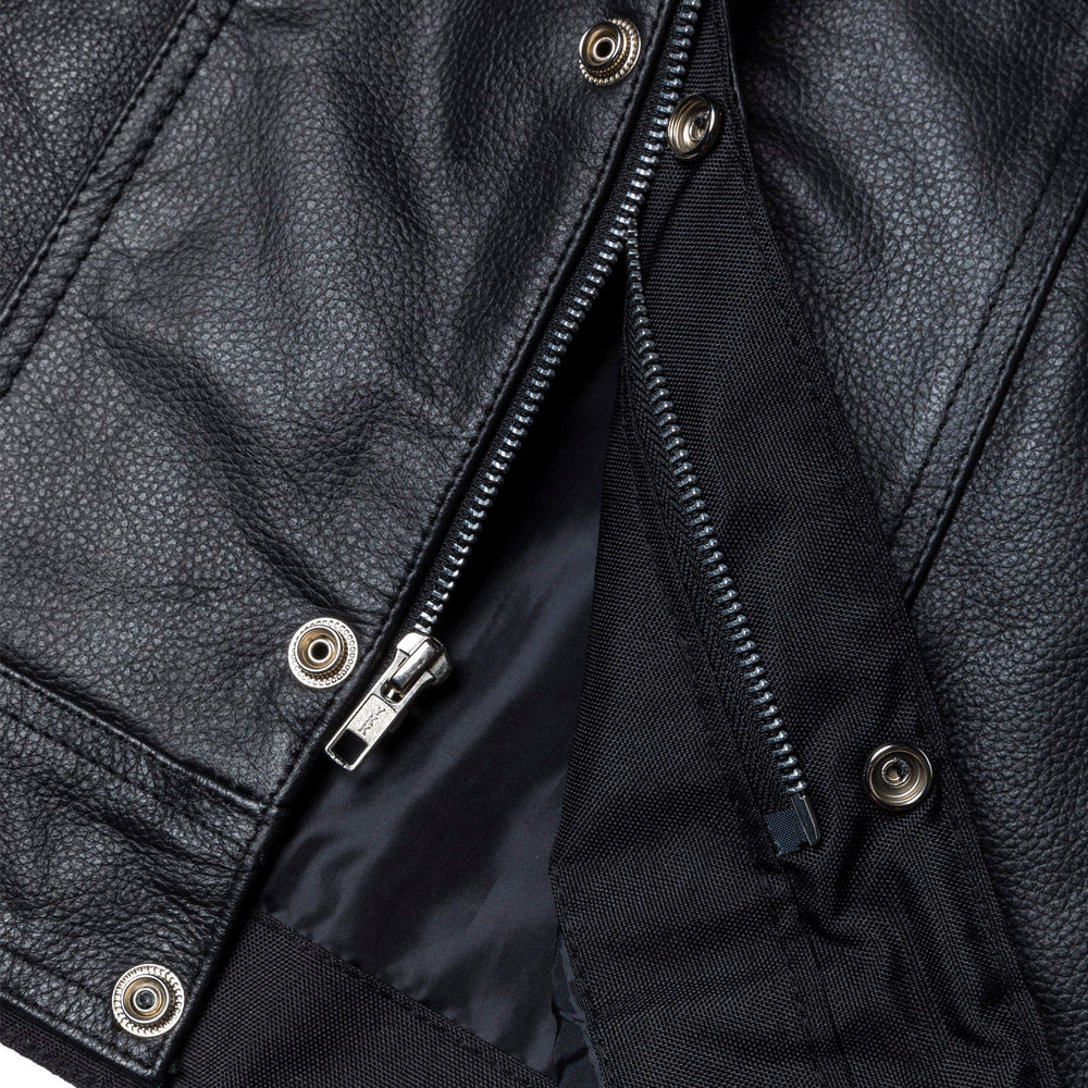 Black Renegade Leather Motorcycle Vest