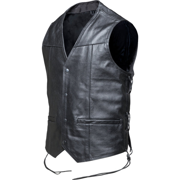 Black Rocker Leather Motorcycle Vest – Ghostbikes