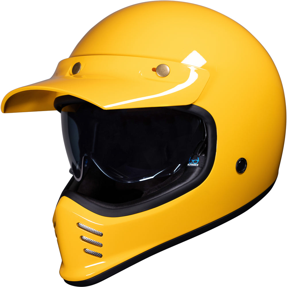 Black Royale II Retro ECE R22.06 Gloss Sunset Yellow Motorcycle Helmet – Ghostbikes Black Royale II Retro ECE R22.06 Gloss Sunset Yellow Motorcycle Helmet – Ghostbikes