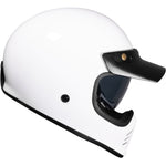 Black Royale II Retro ECE R22.06 Gloss White Motorcycle Helmet and Internal Visor