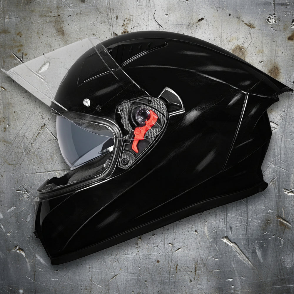 Black Atom Vintage ECE R22.06 Scratched-Look Motorcycle Helmet