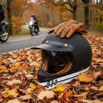 Black Royale Pureline Retro Motorcycle Helmet & Visor