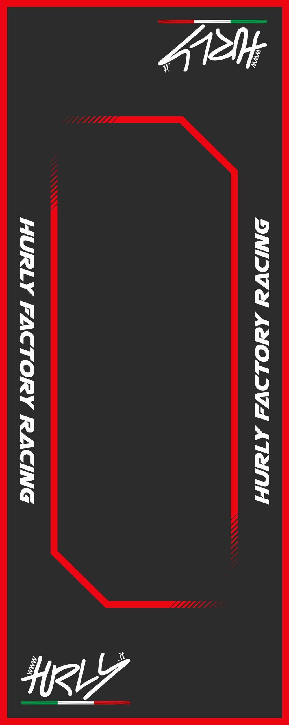 Hurly Workstation Floor Mat - Black/Red/White