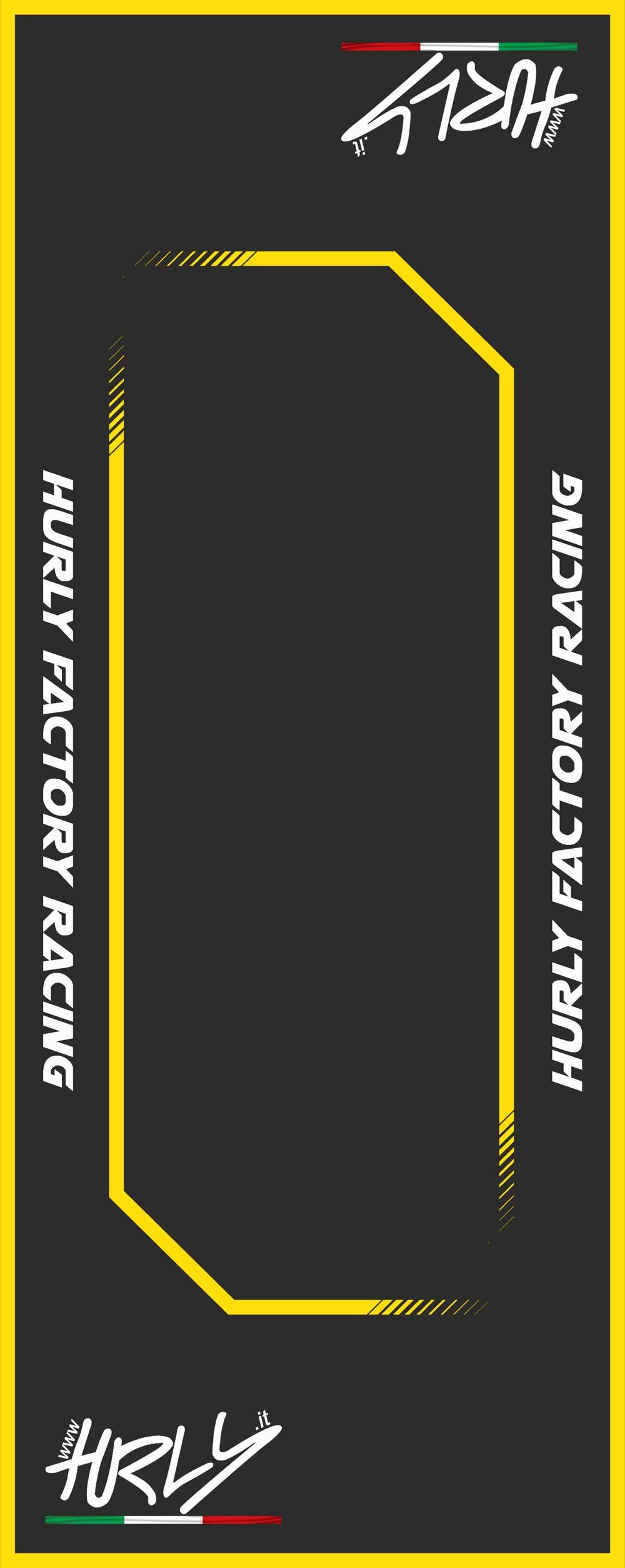 Hurly Workstation Floor Mat - Black/White/Yellow