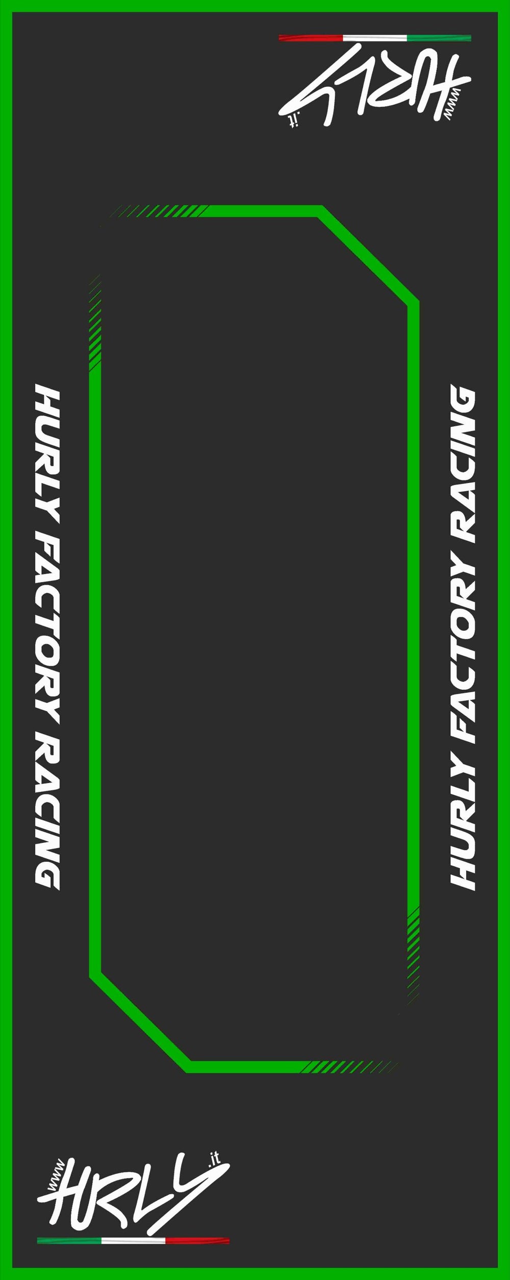 Hurly Workstation Floor Mat - Black/Green/White