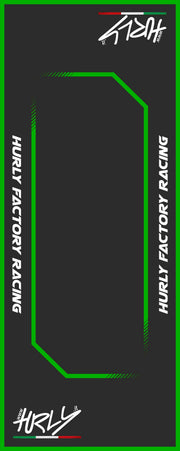 Hurly Workstation Floor Mat - Black/Green/White