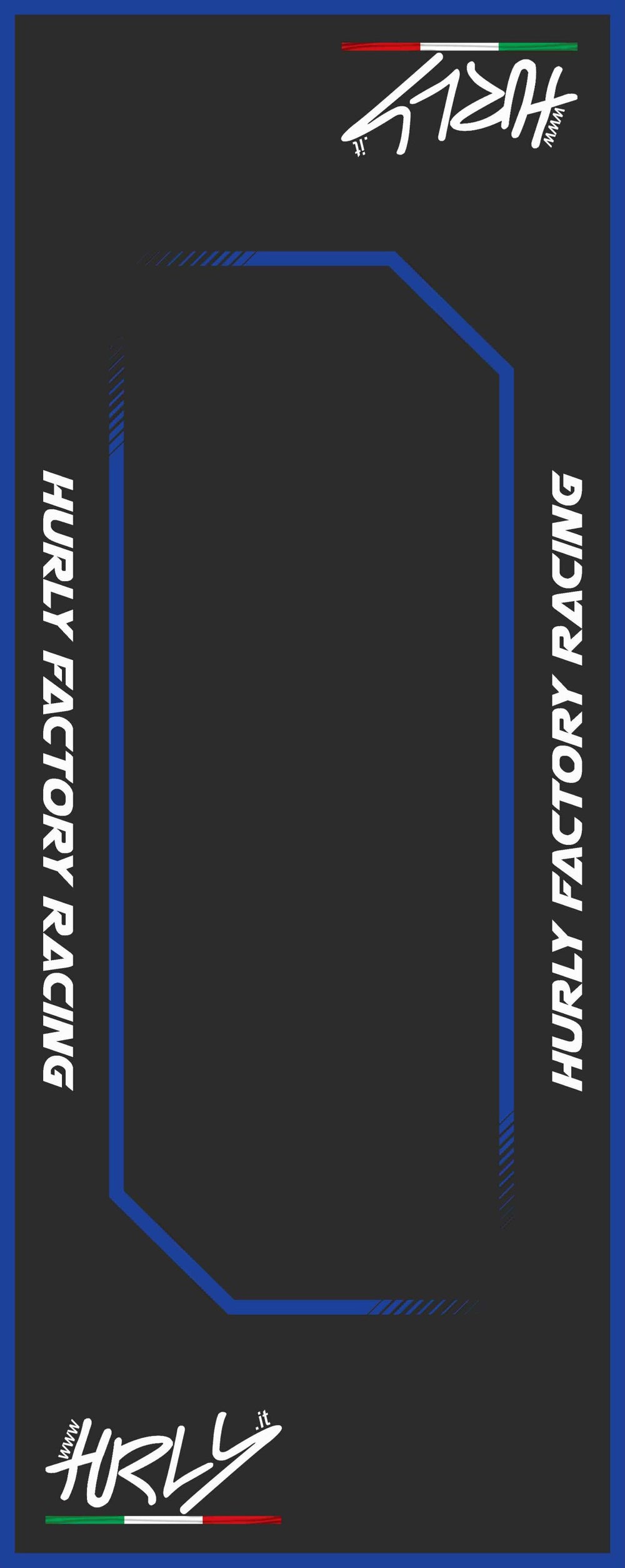 Hurly Workstation Floor Mat - Black/Blue/White
