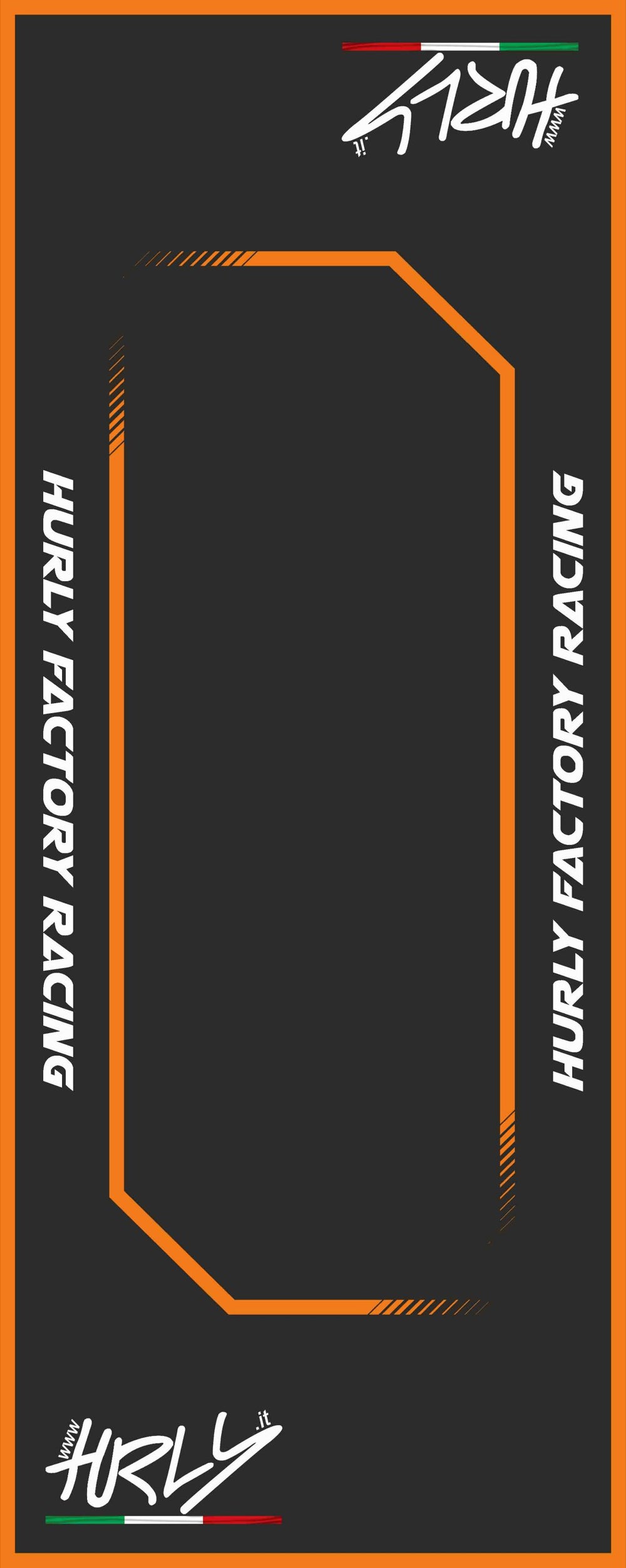 Hurly Workstation Floor Mat - Black/Orange/White