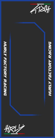 Hurly Workstation Floor Mat - Black/Blue/White