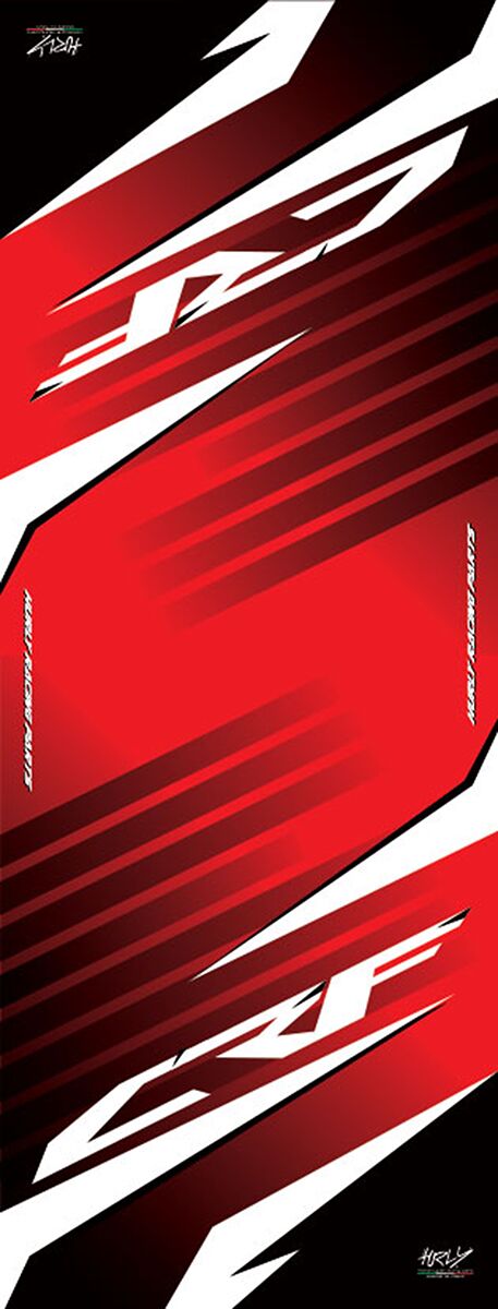 Hurly Workstation Floor Mat - Black/Red/White
