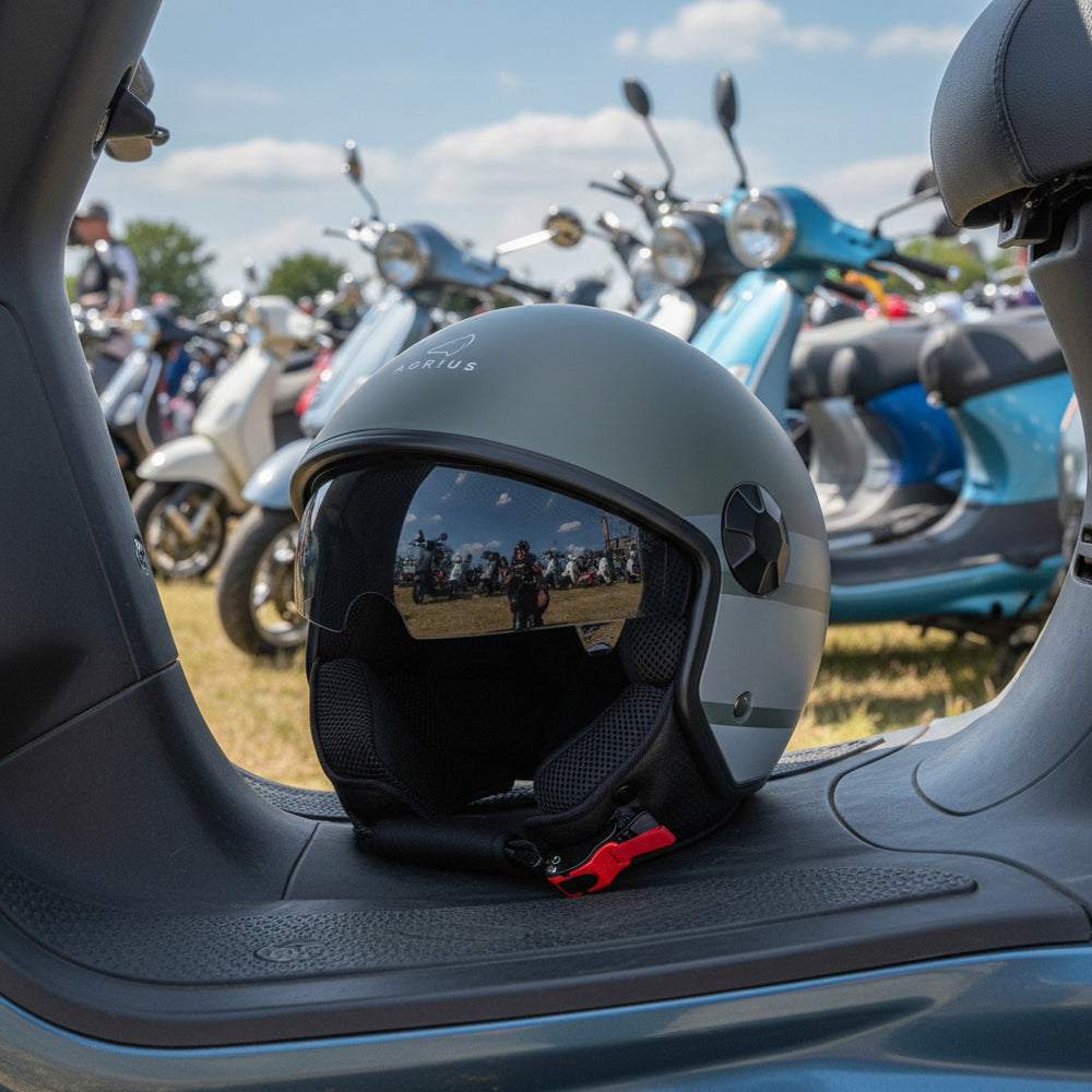 Agrius Score Stria Open Face Motorcycle Helmet