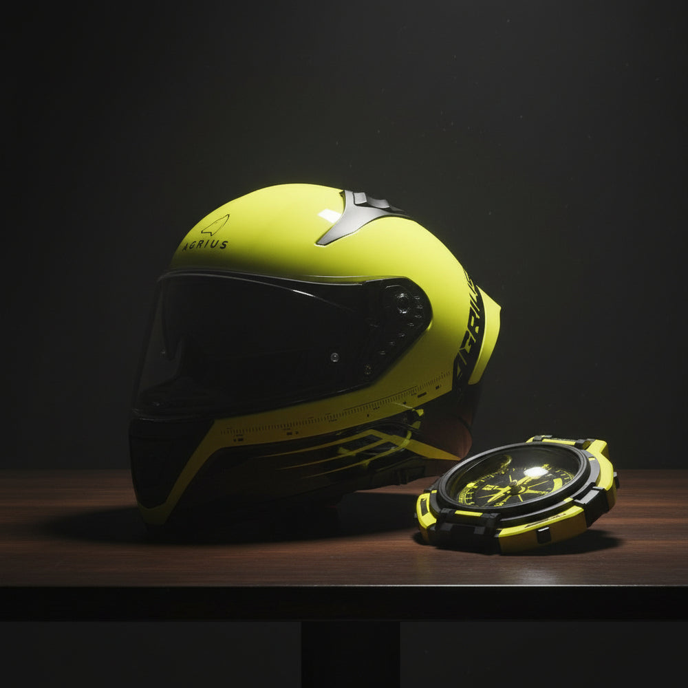 Agrius Storm Calibration ECE R22.06 Motorcycle Helmet Lifestyle HiVis