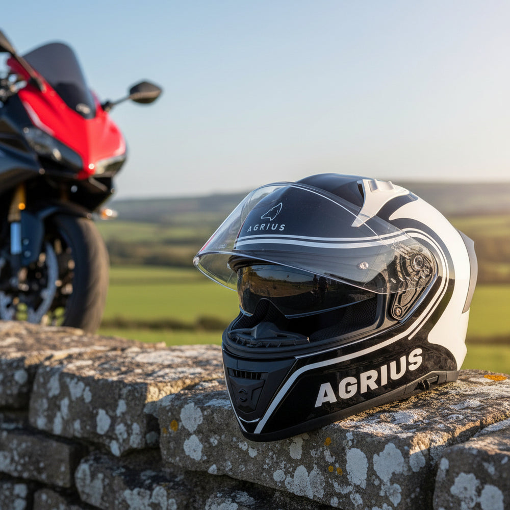 Agrius Storm Discharge ECE R22.06 Motorcycle Helmet Grey lifestyle 