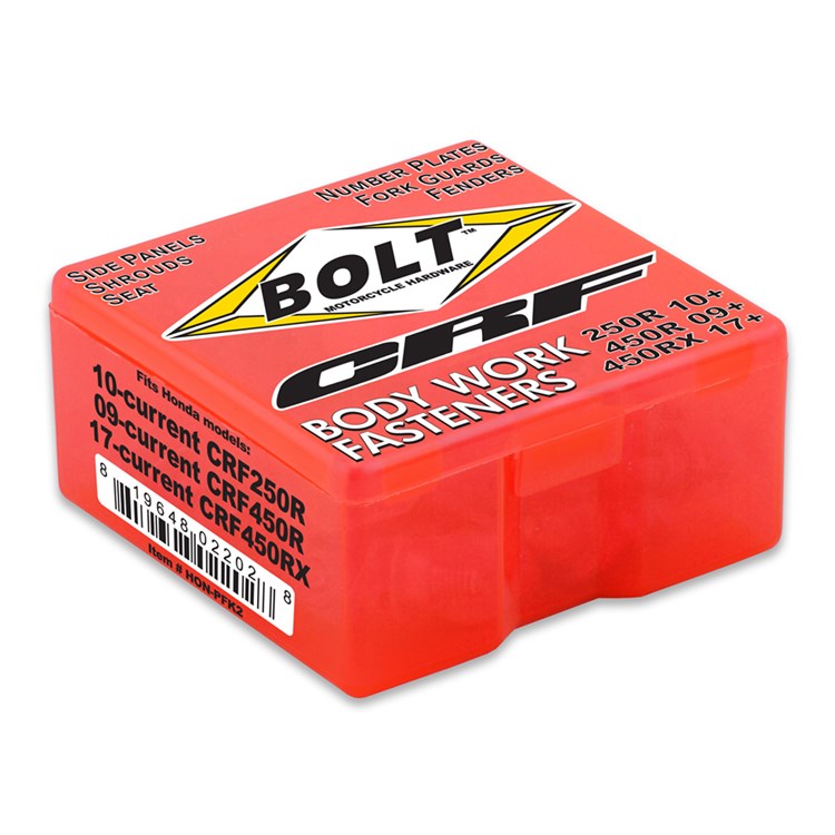 Bolt Hardware Full Plastics Fastener Kit - Honda CRF250R 2010-21, CRF450R 2009-20, CRF450RX 2017-21