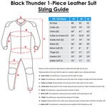 Black Thunder 1-Piece Leather Motorcycle Suit