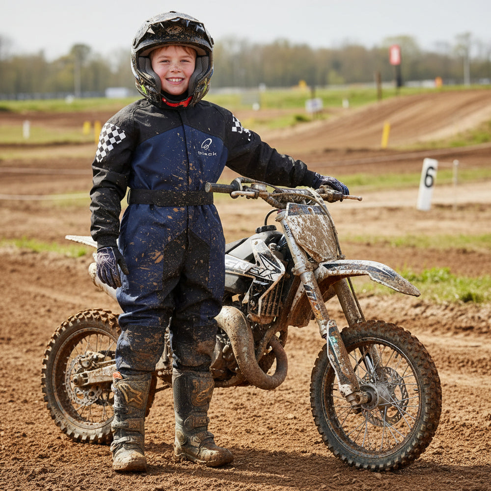 Black Kids FastTrack Race Suit - blue - lifestlye