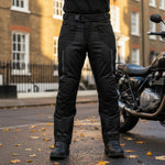 Black Openwork Air Motorcycle Trousers Lifestyle