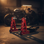 Black Pro Range Heavy Duty Aluminium Front Paddock Stand (B5067) Lifestyle