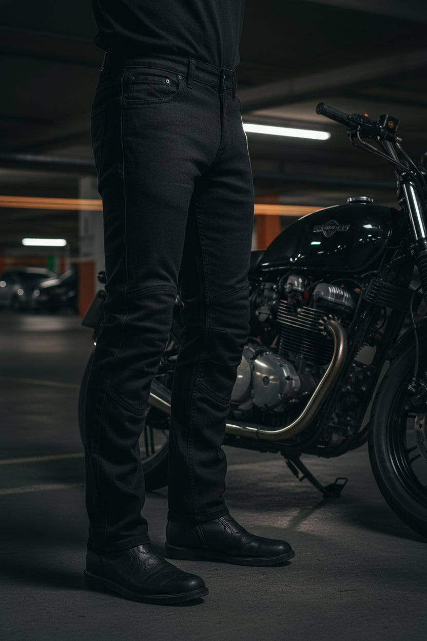 Black Roadster AAA CE Motorcycle Jeans Black Lifestyle