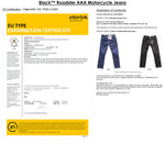 Black Roadster AAA CE Motorcycle Jeans