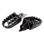 BikeTek Wide Foot Pegs - Kawasaki KXF250 2006-21, KXF450 2007-21, KX500 1993-2003 - Black